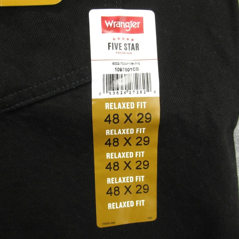 Wrangler Mens Relaxed Fit Straight Jean Size 48x29 (Measures 48x30)